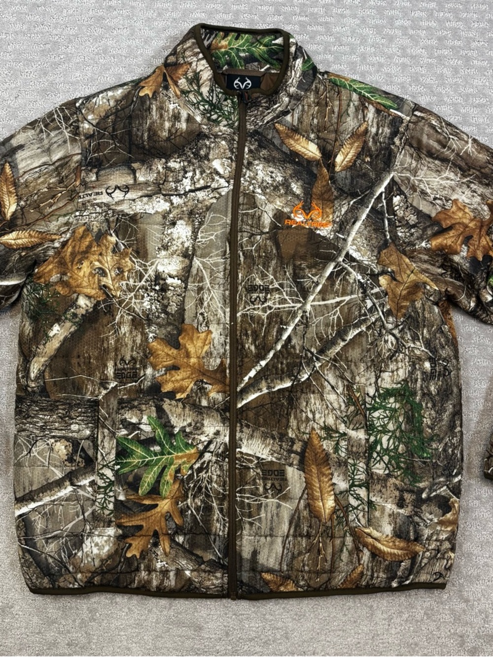 Realtree Edge Insulated Camo Puffer Zip Up Jacket Mens L Hunting Outdoor Coat